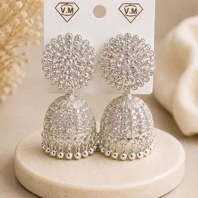 স্টোন মেটালিক ঝুমকা | Premium Stone Metallic Jhumka