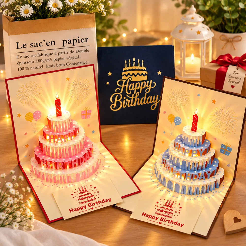 🎂 LED লাইটিং 3D পপ-আপ বার্থডে কার্ড | Light-Up Pop-Up Birthday Greeting Card – প্রিয়জনকে দিন স্পেশাল সারপ্রাইজ ❤️