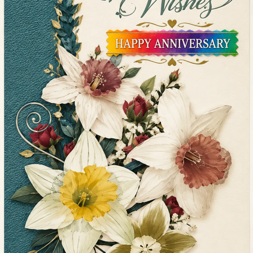অ্যানিভার্সারি উইশ কার্ড | Anniversary Wish Card for Couple & Loved One — image 4
